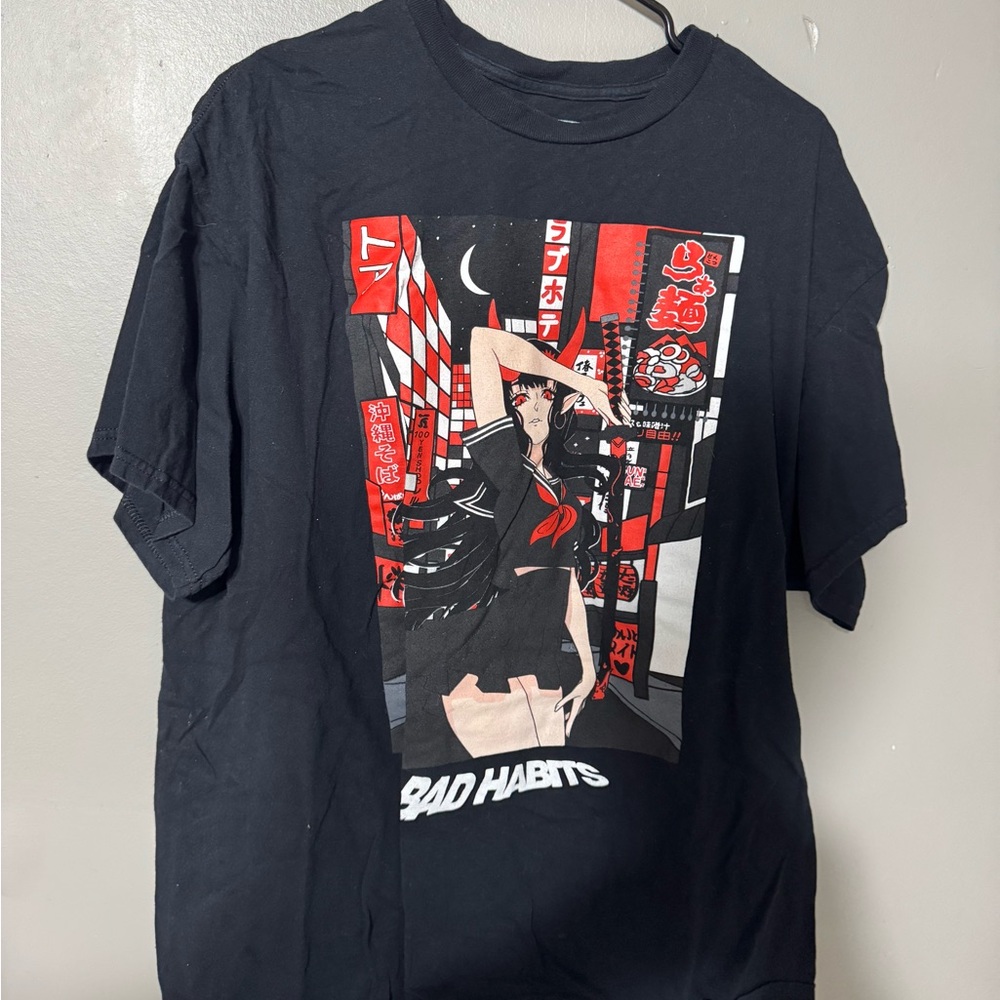 Bad Habit Black Short Sleeve Tee with Urban Graphic
